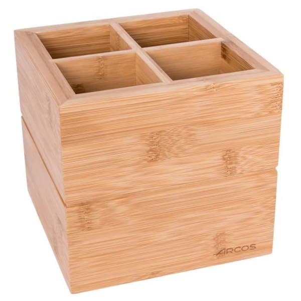 Porte-ustensiles - ARCOS - Ställning i Bambu - Brun - 150 x 160 x 160 mm - Modern Design