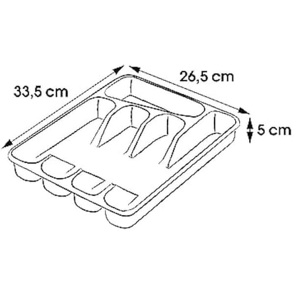 Bestickshållare - keeeper - Pablo - 5 fack - Transparent - 33,5 x 26,5 x 5 cm