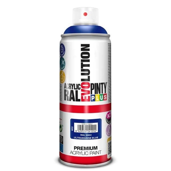 PINTY - Sprayspray 400ml blå RAL 5002 blank.