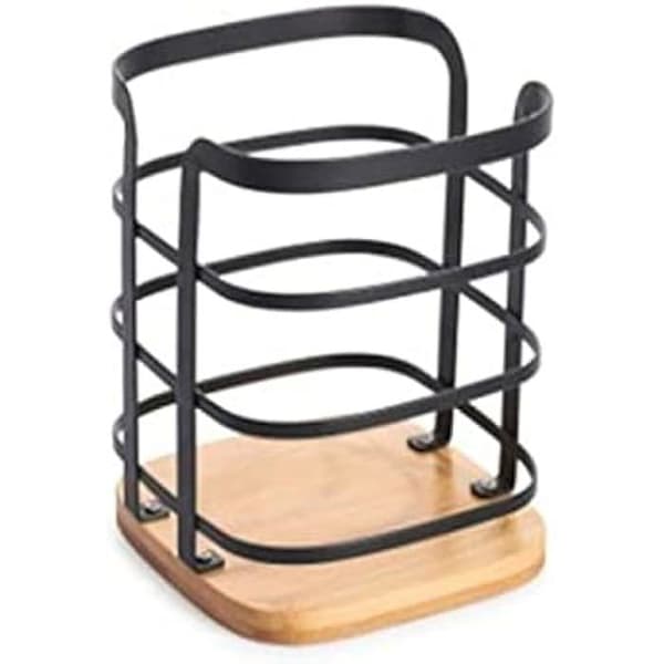 Bestick Organizer - DKD Home Decor - Standard - Bambu - Stål - Svart