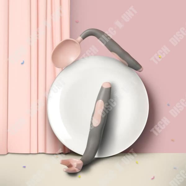 TD® Baby Sked Set Lär dig äta Barns hopfällbara träningsmjuka gaffelmatning Miljövänlig servis