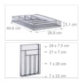 Miniatyrbild 4 av 6: Relaxdays Bestickhållare i metallnät, besticklåda HxlxP: 5,1 x 28,6 x 40,6 cm, silver