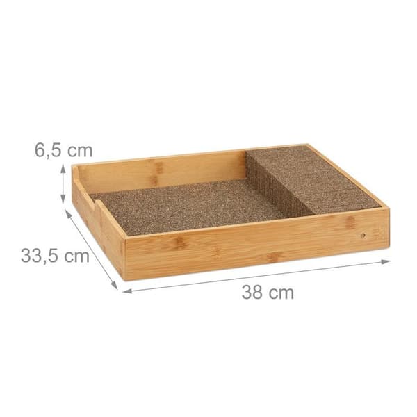 Relaxdays Rangeknivar trä besticklåda utdragbar kök bambu HxlxP: 6,5 x 38 x 33,5 cm, natur