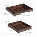 Miniatyrbild 4 av 6: Relaxdays Drawer Bestick Box, Expanderbar, Variabel Bredd, 5-7 fack, Bambu Organizer, 5,5x48,5x37cm, Brun