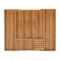 Miniatyrbild 1 av 6: Relaxdays Brödskniv, bambu, justerbar, lådorganiserare, avskiljare, HLP 5x55x44,5 cm, natur