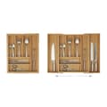 Miniatyrbild 3 av 6: Relaxdays Bestickhållare, bambu, utdragbar, lådor organiserare, avskiljare, HLP 6,5x57,5x43 cm, natur