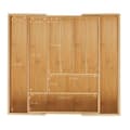Miniatyrbild 6 av 6: Relaxdays Bestickshållare, bambu, utdragbar, lådorganisatör, 7 till 9 fack, HLP 5x49,5x44,5 cm, natur