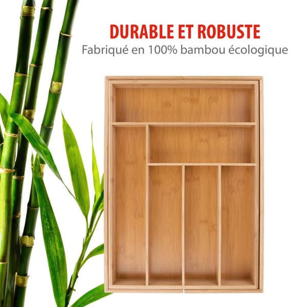 Bestickställ - Alpina - Bambu - Utsträckbar 34-56,5 cm - 6 fack - Ekologisk