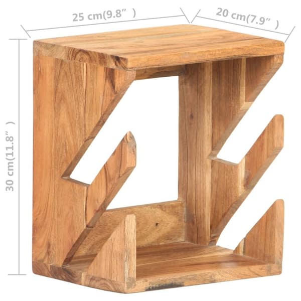 vidaXL Veggmontert skateboardstativ 25x20x30 cm heltre akasie