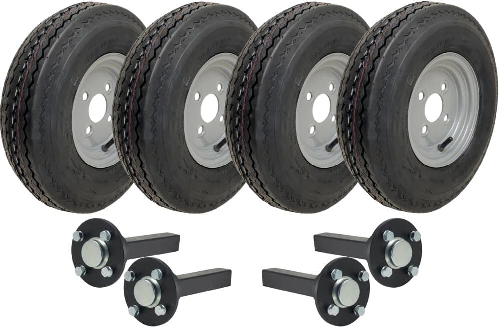Twin Axle 4.80/4.00-8 Trailer Kit High Speed Road Legal Wheels Nav & stubbaxlar