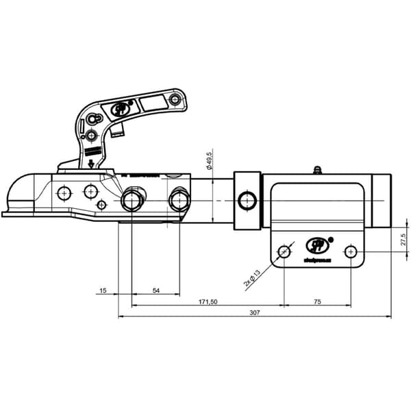 22x11.00-8 Utility ATV Quad Trailer Kit P334 Hjul Axlar & Svängbar dragkrok 900 kg