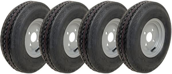 4.80/4.00-8 road legal, high speed hjul, 400 8, 4ply, 100mm PCD - sæt af 4
