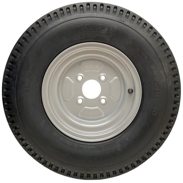 5.00-10 perävaunun pyörä, 4ply high speed road legal 100mm PCD vanne 355kg - 4 kpl sarja