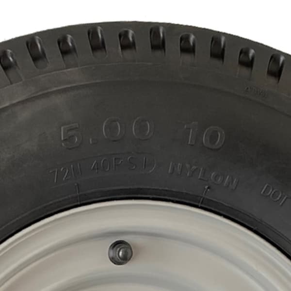 5.00-10 perävaunun pyörä, 4ply high speed road legal 100mm PCD vanne 355kg - 4 kpl sarja