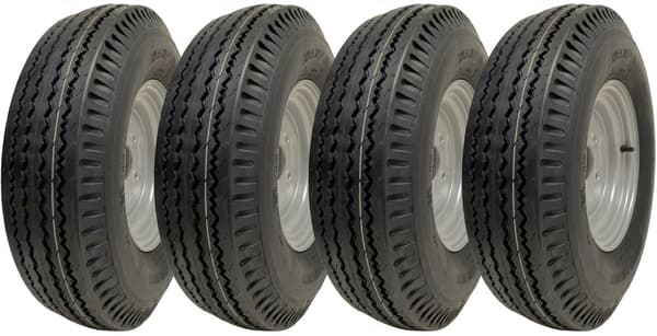 5,00-10 perävaunun pyörä, 4-kerroksinen nopea maantielain 100 mm PCD-vanne 355 kg - 4 kpl sarja