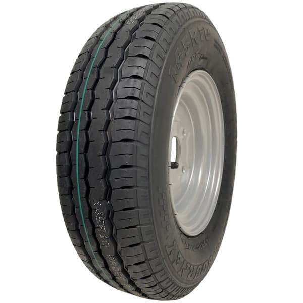 145R10 Däck- och hjulsats för släpvagn 4 dubbar 4" PCD, 500 kg lastkapacitet