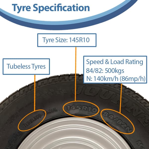 Sæt med 2 - 145x10 Wanda WR068 TRAILERHJUL 4/4"
