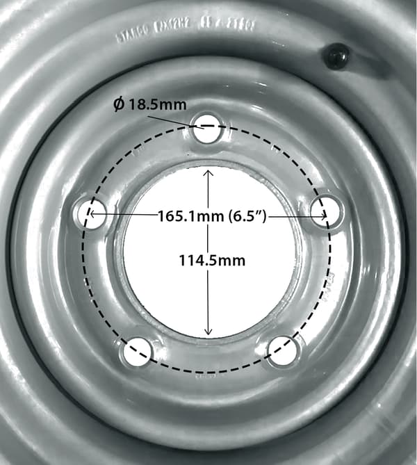2-185/60 R12C 5 nasta 112mm PCD perävaunun pyörät ja rengas Brian james Ifor williams