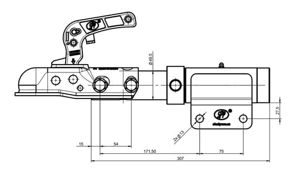 SPP drejeligt træk 1700 kg (off-road brug)