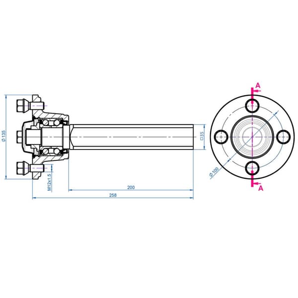 ATV-perävaunusarja 18x8.50-8 Wanda P332 Grass Pattern Wheels Hub & Stub Axles 750k