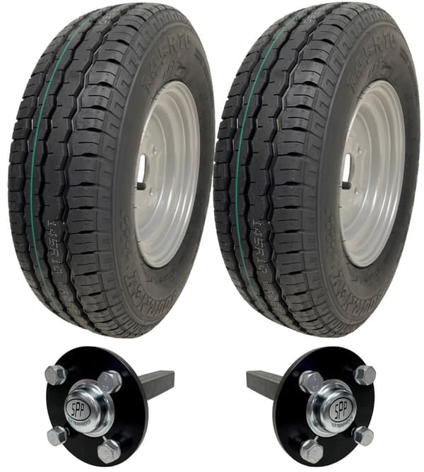 145R10 High speed trailer kit 145r10 road legal wheels hub & stub axle