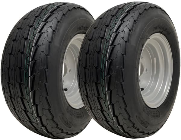 20.5x8-10 trailerhjul 8ply high speed road legal dæk, fælg med 4 knopper - sæt med 2 stk.