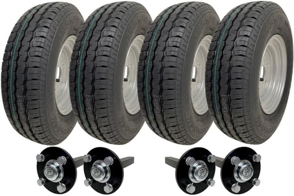 145R10 Twin Axle Trailer Kit High Speed Road Legal Wanda Wheels Hub & Stub Axles