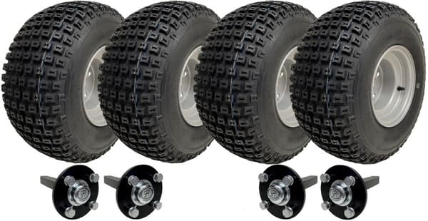 18x9.50-8 Dubbelaxel ATV Quad Trailer Kit 4 Knobbyhjul Nav/Stub Ingen dragkrok 408kg
