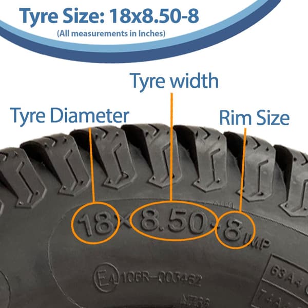 18x8.50-8 ATV släpvagnssats Wanda P332 gräshjul nav och stubbaxlar + dragkrok 750 kg