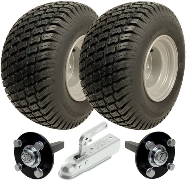 18x8.508 ATV Trailer Kit Wanda P332 Grass Wheels Hub & Stub Axles
