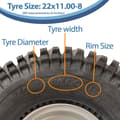 Pikkukuva 4 / 9: 22x11.00-8 Avoin keskus P308 ATV Trailer Kit Pyörät Akselit ja vetokoukku Kapasiteetti 310kg