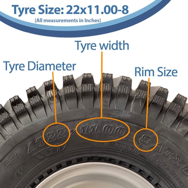 22x11.00-8 Open Centre P308 ATV Trailer Kit Hjul Aksler og træk Kapacitet 620 kg