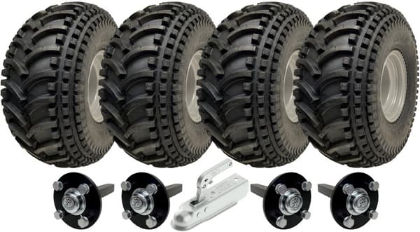 22x11.00-8 Open Centre P308 ATV Trailer Kit Hjul Aksler og træk Kapacitet 620 kg