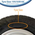 Pikkukuva 5 / 9: 195/55R10C Wanda WR301 radiaalinen perävaunun pyörä 4x100 PCD High Speed 750kgs kapasiteetti