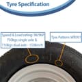 Pikkukuva 6 / 9: 195/55R10C Wanda WR301 radiaalinen perävaunun pyörä 4x100 PCD High Speed 750kgs kapasiteetti