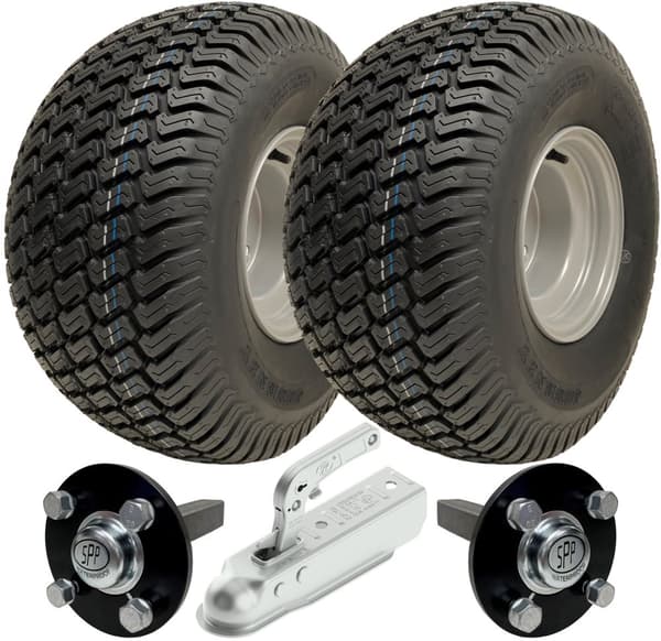 20x10.00-8 ATV Trailer Kit Wanda P332 Grass Wheels Hub & Stub Axles, Hitch 900kg