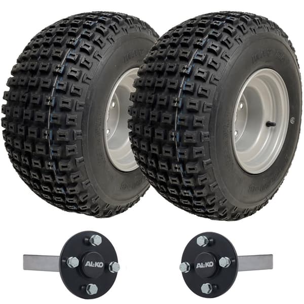 18x9.50-8 ATV Quad Trailer Kit Knobby Wheels Hub & Stub Axles 204kgs Capacity