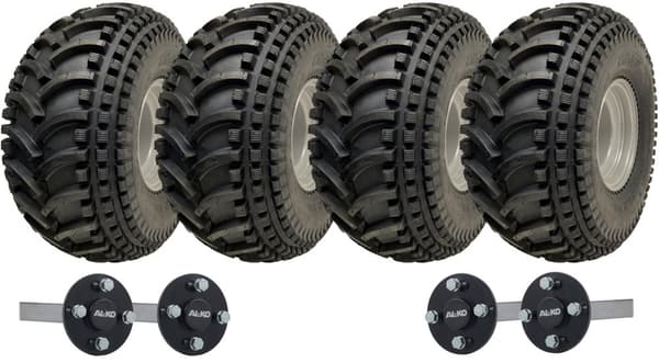 22x11.00-8 ATV Trailer Kit Avoin keskus P308 pyörät & ALKO akselit 620kgs kapasiteetti