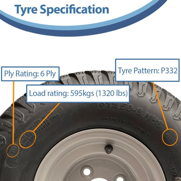 18x9.50-8 Dobbeltaksel ATV Quad Trailer Kit 4 P332 Grass Wheels ALKO Axles 1500kgs