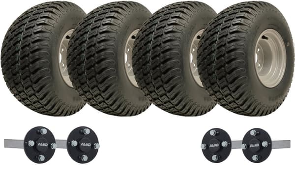 18x9.50-8 Dobbeltaksel ATV Quad Trailer Kit 4 P332 Grass Wheels ALKO Axles 1500kgs