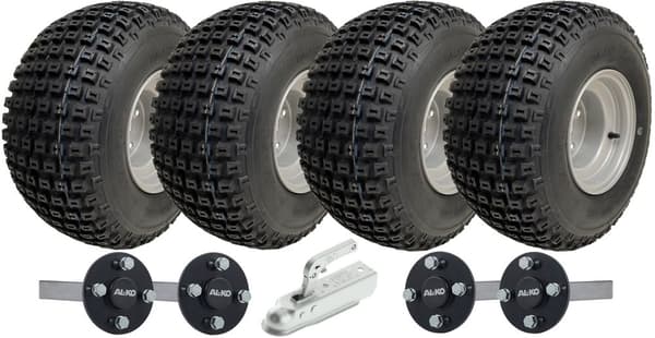 18x9.50-8 Twin Axle ATV Knobby Quad Trailer Kit Hjul, ALKO aksler og træk 408 kg