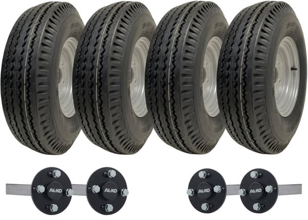 5.00x10 High Speed Twin Axle Trailer Kit Road Legal 4 hjul & ALKO aksler 750 kg