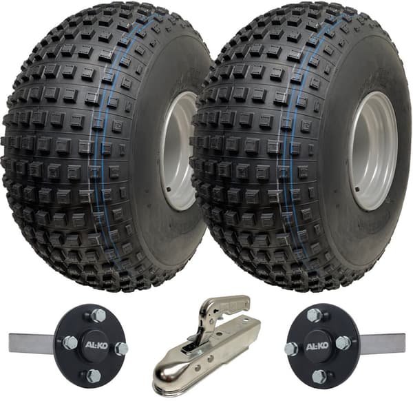 25x12.00-9 Knobby ATV Quad Trailer Kit Hjul ALKO Aksler Trækkapacitet 390 kg