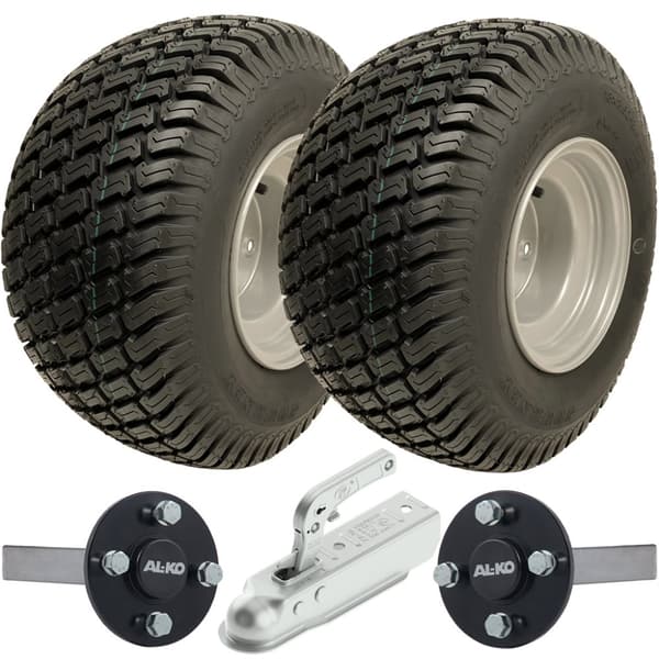 18x8.50-8 ATV Trailer Kit Wanda P332 Grass Wheels ALKO Stub Axles + Hitch 750kgs
