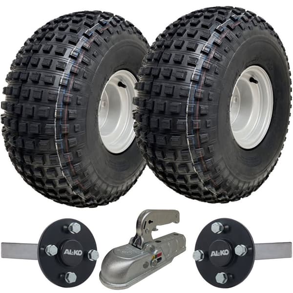 22x11.00-8 Knobby ATV Quad Trailer Kit-hjul, ALKO-aksler, støbt anhængertræk 310 kg