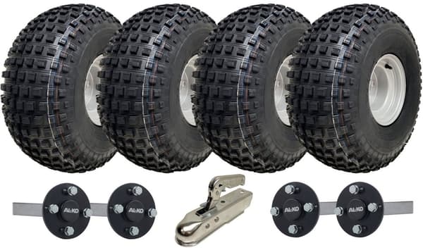 22x11.00-8 Twin Axle Knobby ATV Quad Trailer Kit ALKO Axles Road Legal 620kgs