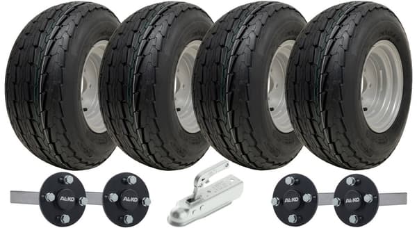 20.5x8.00-10 Twin Axle Trailer Kit Road Legal 4 Wheels 4 ALKO Axles Hitch 750kgs