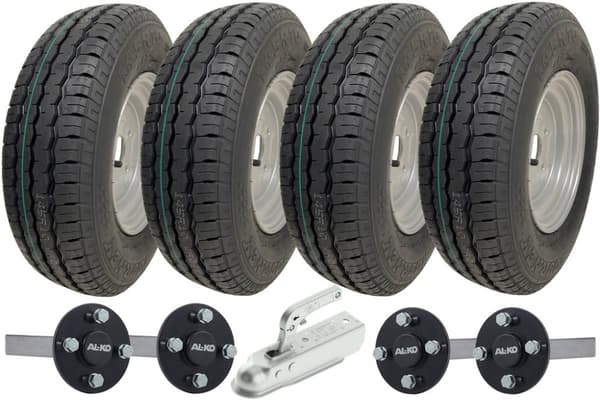 145R10 Twin Axle Trailer Kit High Speed Road Legal Wheels ALKO Axles & Tow Hitch