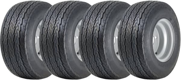 16.5x6.50-8 perävaunun renkaat Pyöräkokoonpano 100mm PCD Road Legal 355kgs (4 kpl)
