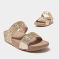 Miniatyrbild 2 av 6: Mules med kilklack - FitFlop - Lulu Slide - Svart - Microwobbleboard-sulor - Glittrande paljetter